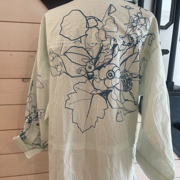 025 By Anthropologie Long Sleeve Popover Dress NWOT Oversized Size XS - Picture 9 of 12